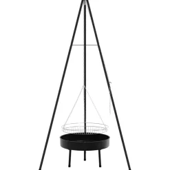 vidaXL Kampvuur tripod 3 st Zwart Staal