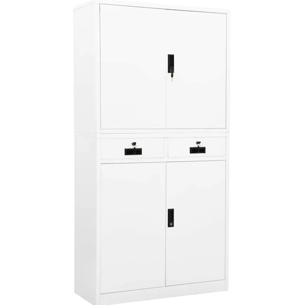 vidaXL Kantoorkast 90x40x180 cm staal wit