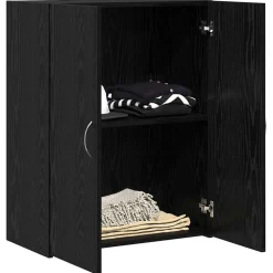 vidaXL Kantoorkast Zwart eiken 70 x 32 x 77.5 cm Bewerkt hout