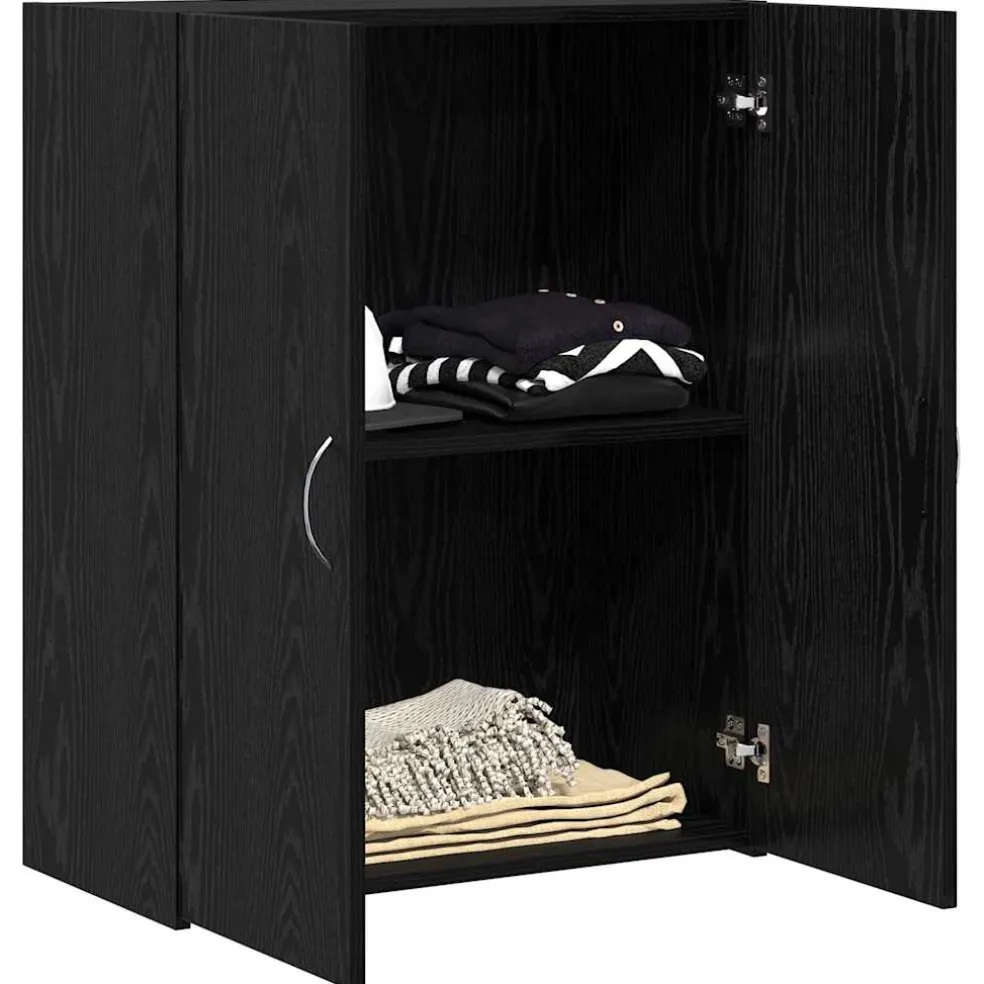 vidaXL Kantoorkast Zwart eiken 70 x 32 x 77.5 cm Bewerkt hout