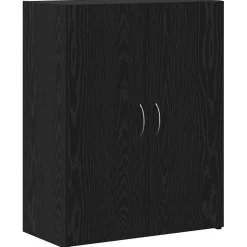 vidaXL Kantoorkast Zwart eiken 70 x 32 x 77.5 cm Bewerkt hout