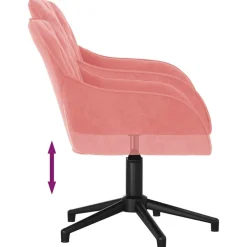 vidaXL Kantoorstoel draaibaar fluweel roze