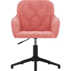 vidaXL Kantoorstoel draaibaar fluweel roze