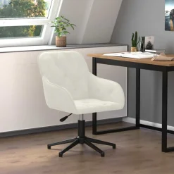 vidaXL Kantoorstoel draaibaar fluweel zwart