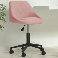 vidaXL Kantoorstoel draaibaar fluweel roze