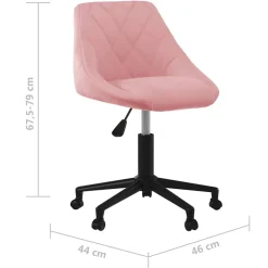 vidaXL Kantoorstoel draaibaar fluweel roze