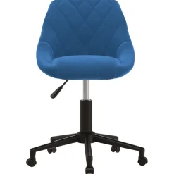 vidaXL Kantoorstoel draaibaar fluweel blauw