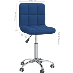vidaXL Kantoorstoel draaibaar stof blauw