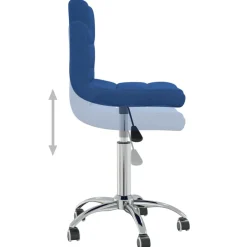 vidaXL Kantoorstoel draaibaar stof blauw