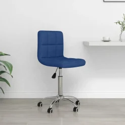 vidaXL Kantoorstoel draaibaar stof blauw