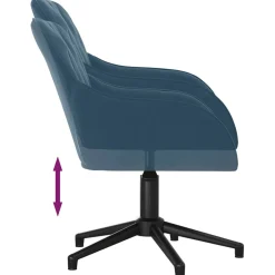 vidaXL Kantoorstoel draaibaar fluweel blauw
