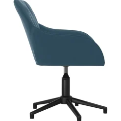 vidaXL Kantoorstoel draaibaar fluweel blauw
