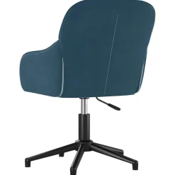 vidaXL Kantoorstoel draaibaar fluweel blauw