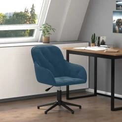 vidaXL Kantoorstoel draaibaar fluweel blauw