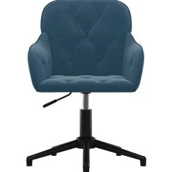 vidaXL Kantoorstoel draaibaar fluweel blauw