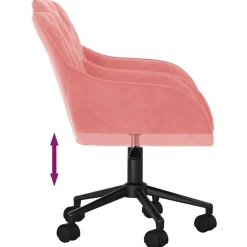 vidaXL Kantoorstoel draaibaar fluweel roze