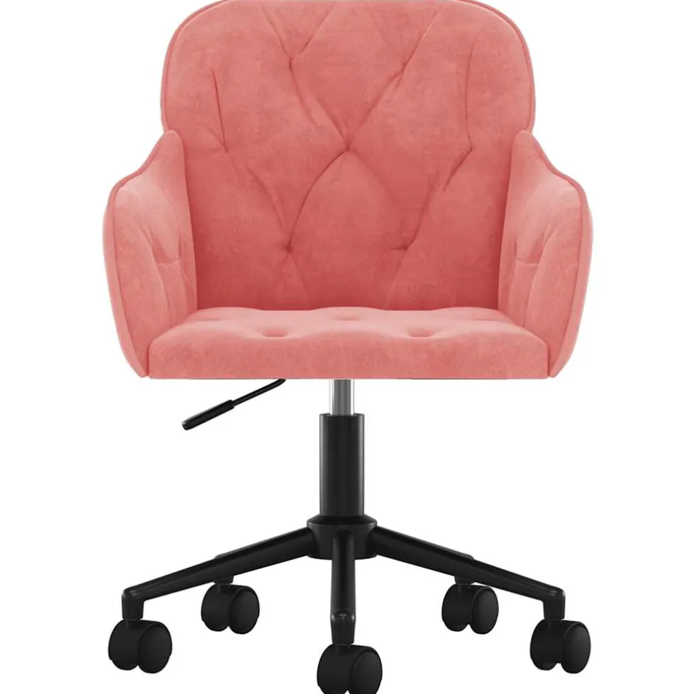 vidaXL Kantoorstoel draaibaar fluweel roze