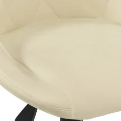 vidaXL Kantoorstoel draaibaar fluweel crèmekleurig