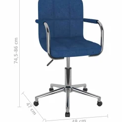 vidaXL Kantoorstoel draaibaar stof blauw