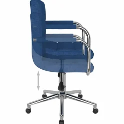 vidaXL Kantoorstoel draaibaar stof blauw