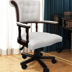 vidaXL Kantoorstoel draaibaar wit