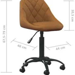 vidaXL Kantoorstoel fluweel bruin