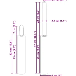vidaXL Kantoorstoel gascilinder Zwart 239-309 mm IJzer