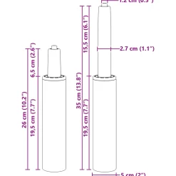 vidaXL Kantoorstoel gascilinder Zwart 505-720 mm IJzer