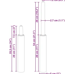 vidaXL Kantoorstoel gascilinder Zwart 318-473 mm IJzer