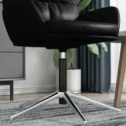 vidaXL Kantoorstoel gascilinder Zwart 318-473 mm IJzer