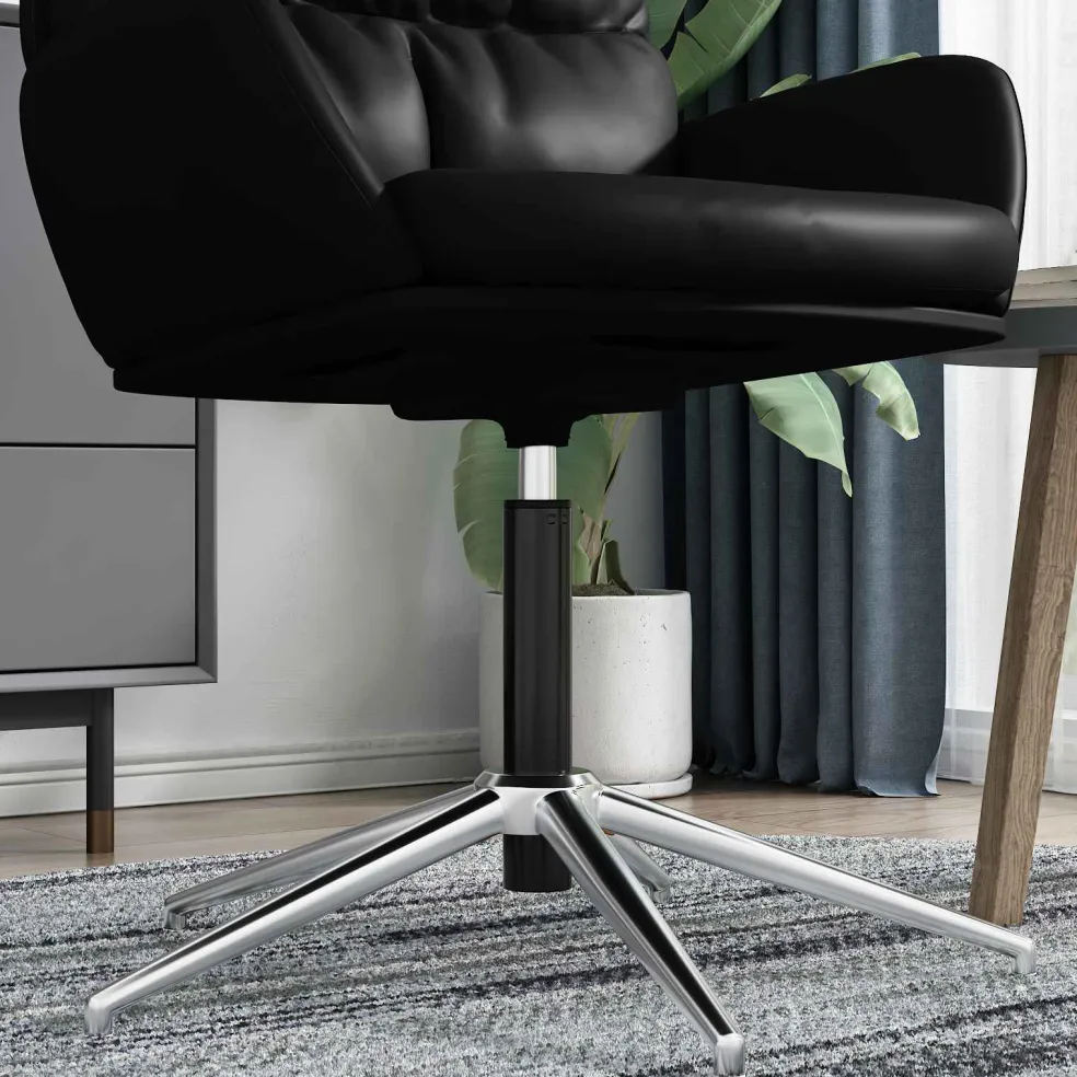 vidaXL Kantoorstoel gascilinder Zwart 318-473 mm IJzer