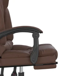 vidaXL Kantoorstoel massage verstelbaar kunstleer bruin