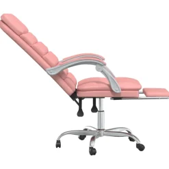 vidaXL Kantoorstoel massage verstelbaar kunstleer roze