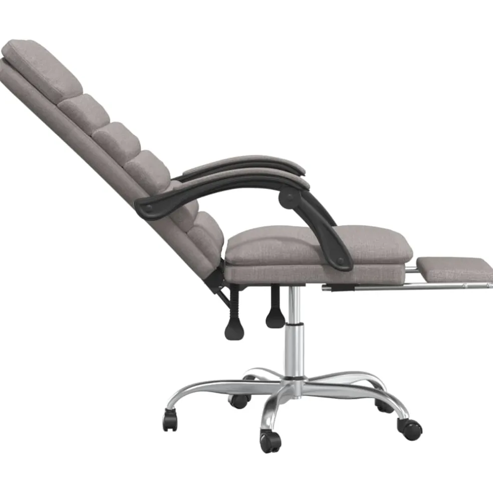 vidaXL Kantoorstoel massage verstelbaar stof taupe