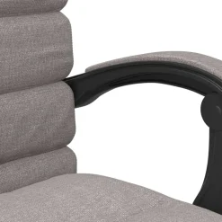 vidaXL Kantoorstoel massage verstelbaar stof taupe