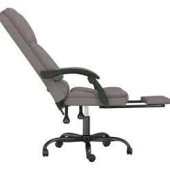 vidaXL Kantoorstoel massage verstelbaar stof taupe