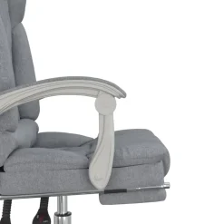 vidaXL Kantoorstoel massage verstelbaar stof lichtgrijs