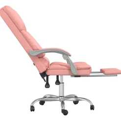 vidaXL Kantoorstoel massage verstelbaar kunstleer roze