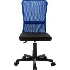 vidaXL Kantoorstoel 44x52x100 cm mesh stof zwart en blauw