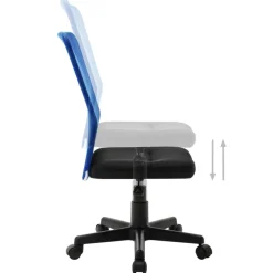 vidaXL Kantoorstoel 44x52x100 cm mesh stof zwart en blauw