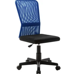 vidaXL Kantoorstoel 44x52x100 cm mesh stof zwart en blauw