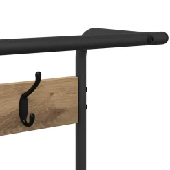 vidaXL Kapstok Artisanaal eiken 75 x 34 x 184 cm Bewerkt hout