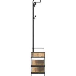 vidaXL Kapstok Artisanaal eiken 75 x 34 x 184 cm Bewerkt hout