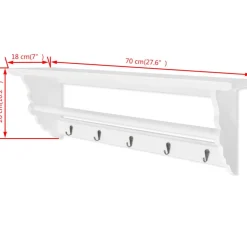 vidaXL Kapstok barokstijl MDF wit