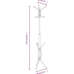 vidaXL Kapstok 176 cm gepoedercoat ijzer wit