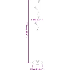 vidaXL Kapstok 175 cm gepoedercoat ijzer zwart