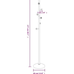 vidaXL Kapstok 177 cm gepoedercoat ijzer wit
