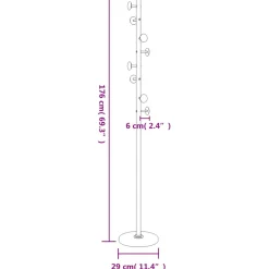 vidaXL Kapstok 176 cm gepoedercoat ijzer zwart