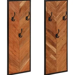vidaXL Kapstokken 2 st 35x1x90 cm massief acaciahout