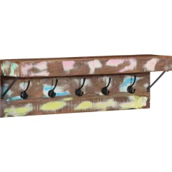 vidaXL Kapstok Meerkleurig 73 x 19 x 23 cm Massief gerecycled hout